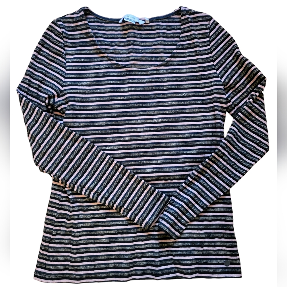 Anthropologie Black and White Striped Long Sleeve Tee